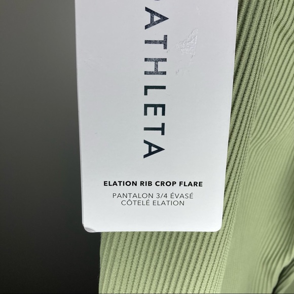 NWT ATHLETA Elation Rib Crop Flare Green Pants XXS - Picture 5 of 5